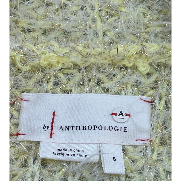 Anthropologie Larkin yellow shimmer cardigan sweater small - Picture 5 of 10